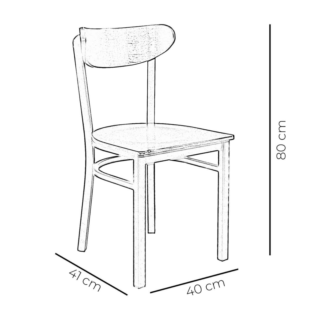 Silla Toronto de madera para Restaurantes - bCasual - Imagen 3